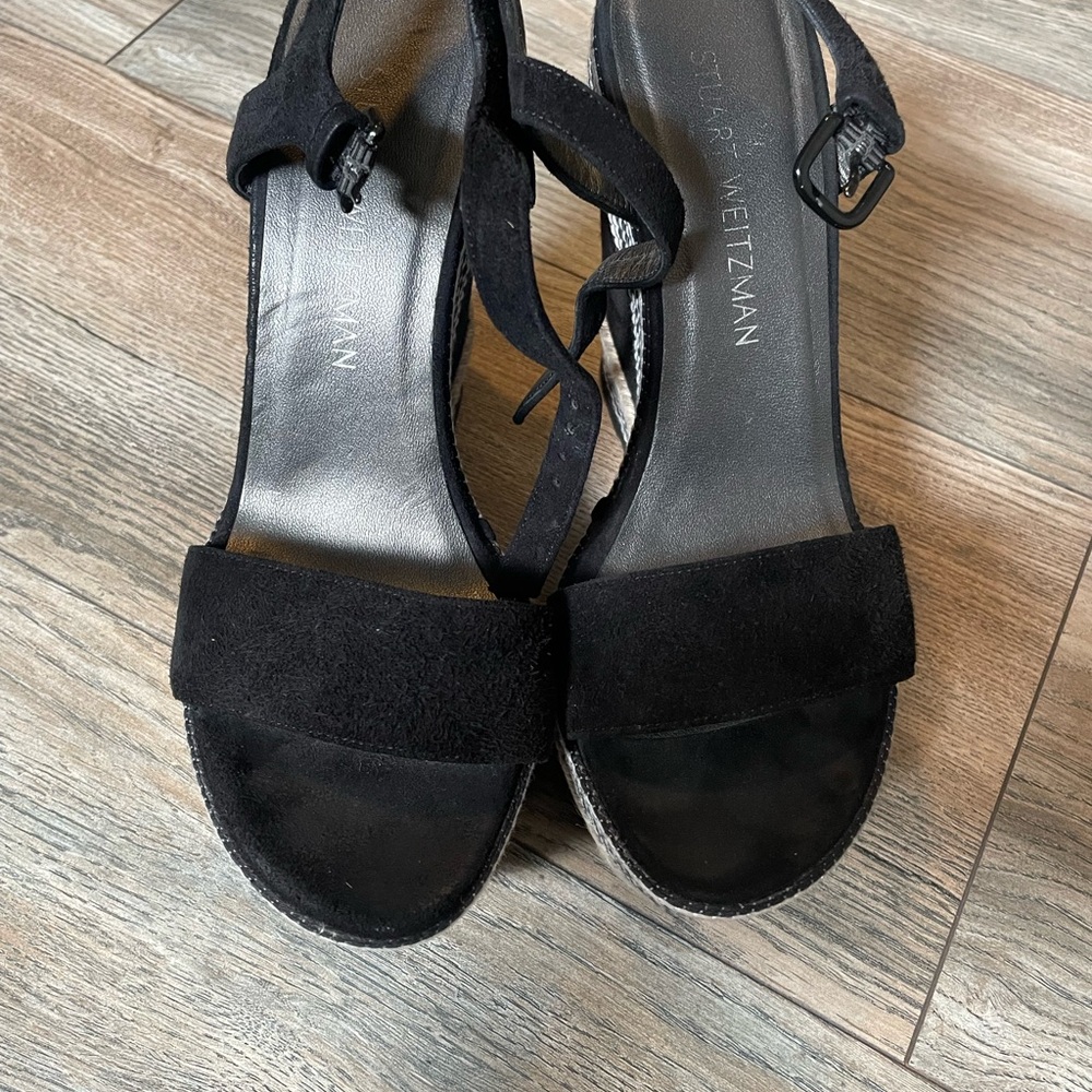 Stuart Weitzman Black Suede Sandals